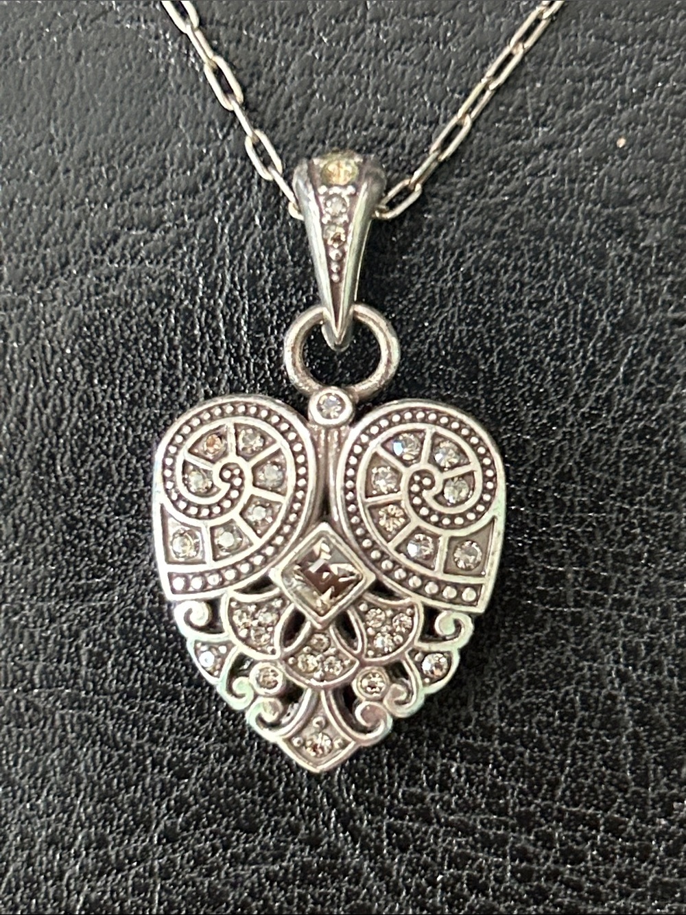Brighton Mumtaz Heart Silver-Tone Heart Filigree Pendant